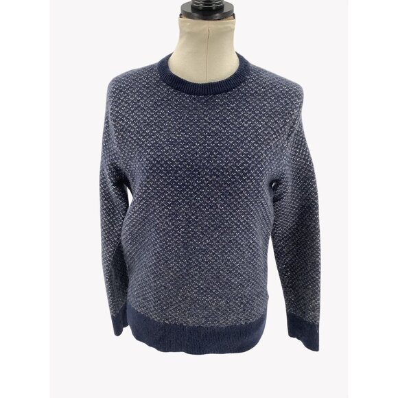 J. Crew Sweaters - J. Crew Rugged Merino Wool Blend Crewneck Sweater L Blue/Navy